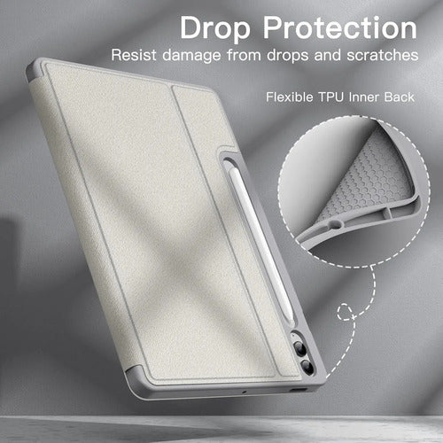 Funda Para Samsung Galaxy Tab S9 Fe+ 12.4' Con Soporte Lapiz Plateado