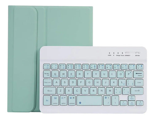 Funda Con Teclado Para Samsung Galaxy Tab A9 8.7 Verde