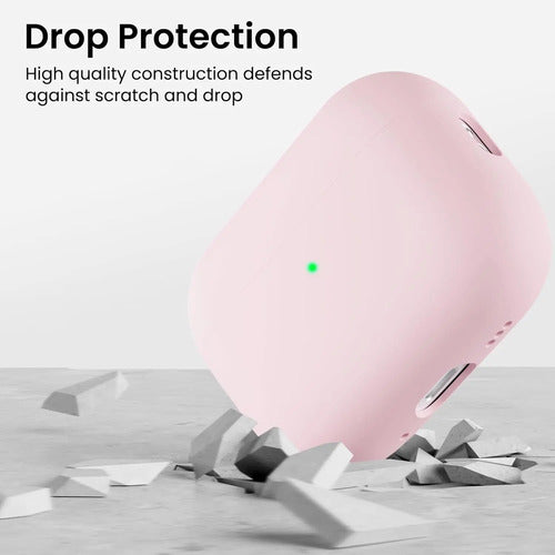 Estuche Funda Para AirPods Pro 3, Silicona Híbrida, Rosa Chicle