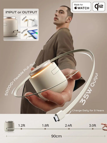 Estación De Carga Inalámbrica Magsafe 4 En 1 Beige