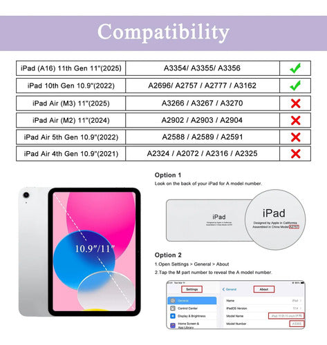 Funda Con Teclado Para iPad (a16) 11th/10th Gen Violeta