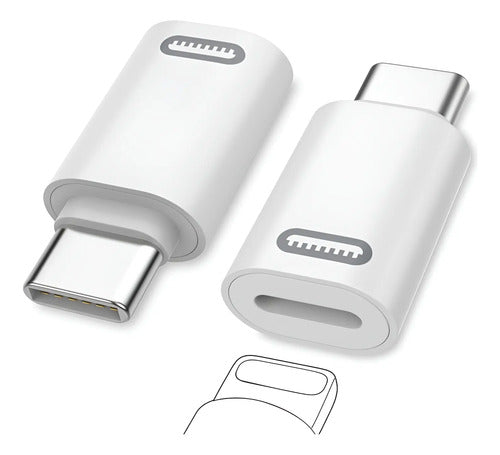 Adaptador Lightning A Usb C Para Para iPhone Y Galaxy Blanco