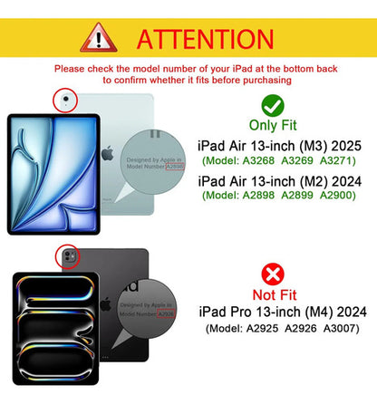 Procase Para iPad Air 13'' M3 2025/m2 2024, Cubierta Slim... Negro