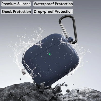 Funda De Silicona Para AirPods Pro 3 Con Llavero Azul Marino