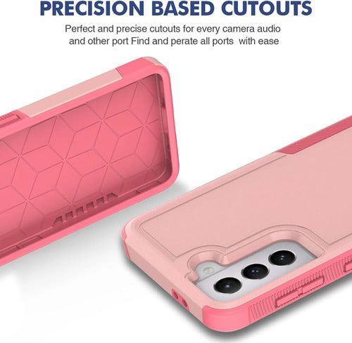 Funda Protectora Samsung Galaxy S21 5g Doble Capa Antigolpes Rosa Liso