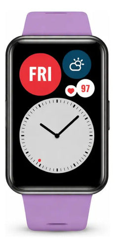 Correa Inf Compatible Con Huawei Watch Fit Silicona Azul Lila