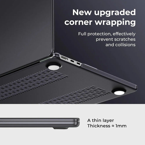 Carcasa Funda Transparente Para Macbook Air 13.6' Negro Mate