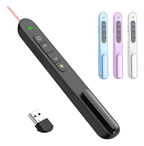 Clicker De Presentación Qui, Rf 2.4ghz, Usb Inalámbrico, ... Negro