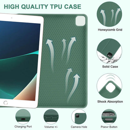 Funda Con Teclado Para iPad Air 13'' M4/m3/m2/pro 12.9 Verde Oscuro