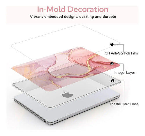 Funda B Belk Para Macbook Air Rosa Dorado Mármol