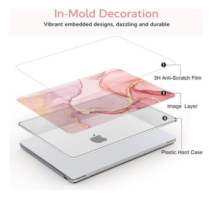 Funda B Belk Para Macbook Air Rosa Dorado Mármol