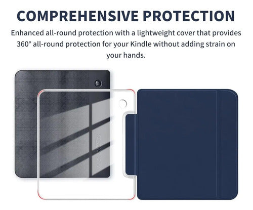 Funda Para Kobo Libra Color 7 Pulgadas Azul Marino Lisa