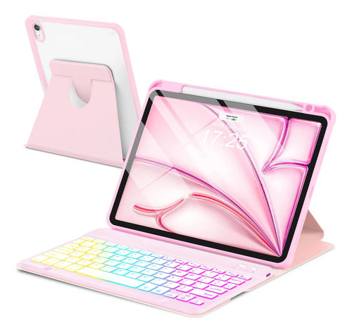 Funda Con Teclado Para iPad Air Rosa