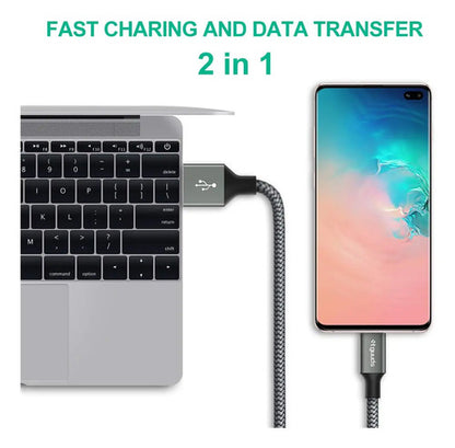 Cable De Carga Rápida Usb-a A Usb-c De 2 Pies Gris