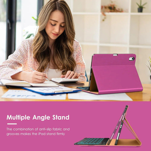 Funda Con Teclado Para iPad Air 11-inch Y Air 10.9 Inch Rosa