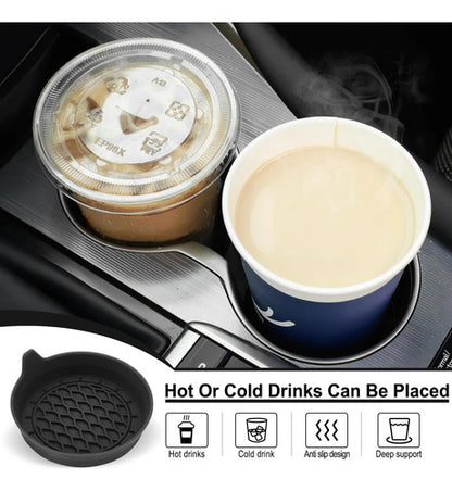 Soportes De Silicona Ecológica Para Bebidas De Auto Negro