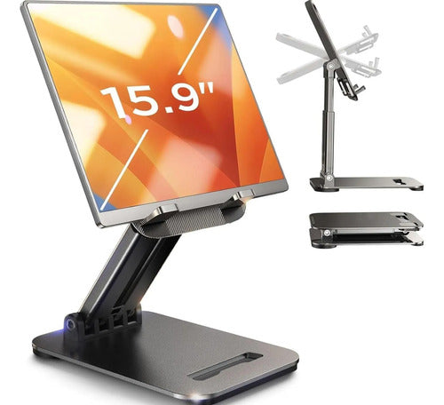 Soporte Ajustable Y Plegable Para Tablets Ipads Negro