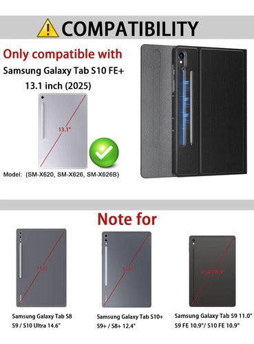 Funda Con Teclado Para Samsung Galaxy Tab S10 Fe+ Plus Negro