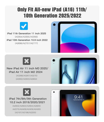 Funda Timovo Para iPad A16 11th Gen 2025 Blanco