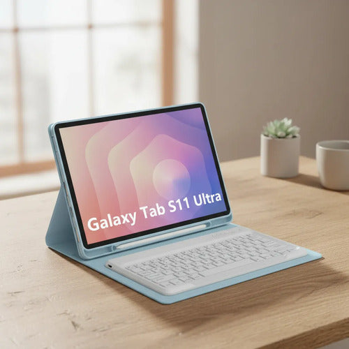 Funda Con Teclado Para Samsung Tab S11 Ultra Azul