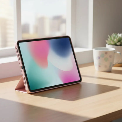 Funda Para iPad Con Soporte De Lápiz Rosa