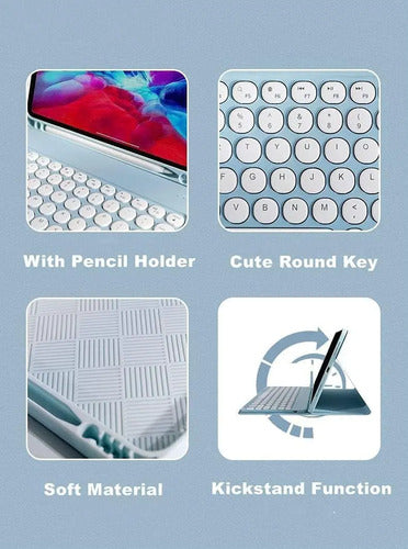 Funda Con Teclado Para Galaxy Tab S10 Lite/fe/s9 (10,9 PuLG) Rosa