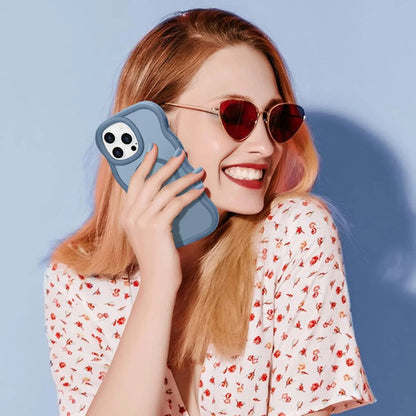 Funda Para iPhone 12 Pro Max Diseño Ondulado Azul Azul