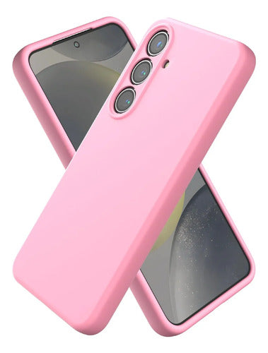 Funda De Silicona Líquida Para Samsung Galaxy S25 Rosa Lisa
