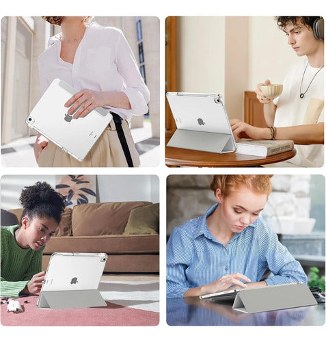 Funda Moko Para iPad Air Con Soporte Para Lápiz Plateado