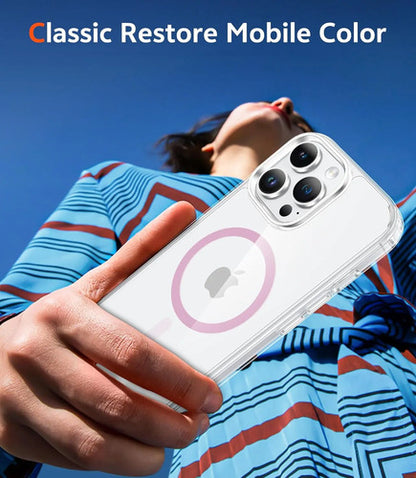 Funda Para iPhone 14 Pro Transparente Anti-amarilleo Rosa