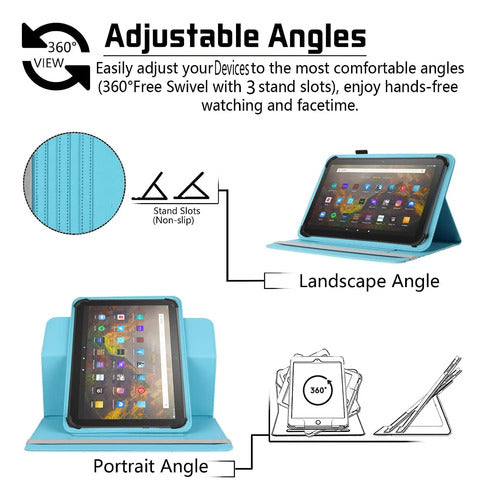 Funda Universal Tablet 10.5-11.5 Pulgadas, Rotación 360°, Flower Grass 08