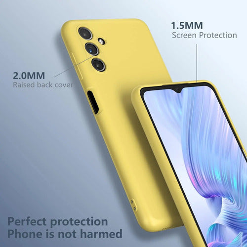 Funda Para Galaxy A13 5g, Silicona Líquida, Delgada, Suave Amarillo