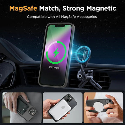 Funda Magnética Miracase Para iPhone 14 6.1 Pulgadas, Negra Negro
