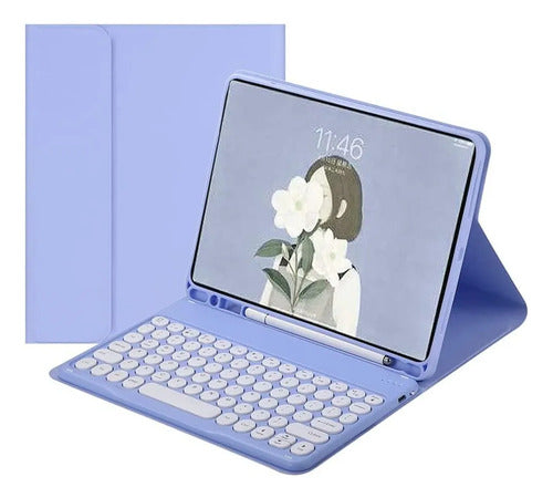 Funda Con Teclado Para Galaxy Tab S10 Lite/fe/s9 (10,9 PuLG) Violeta