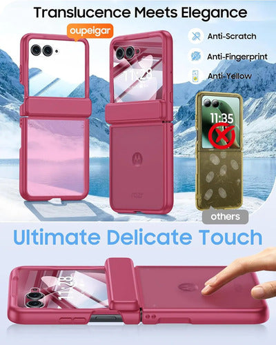 Funda Motorola Razr Ultra 2025, Protector Pantalla Rosa