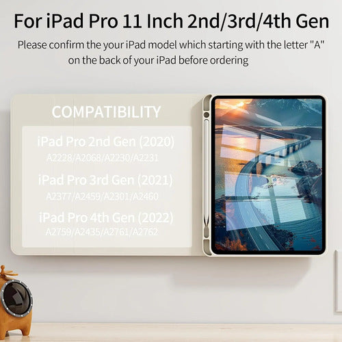 Funda Con  Teclado Para iPad Pro 11'' Gen Crema