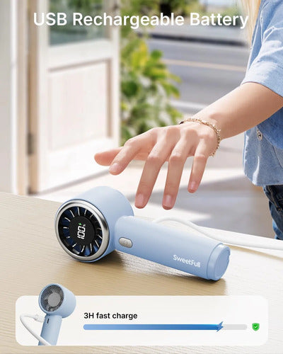 Mini Ventilador Portátil Sweetfull Azul Claro