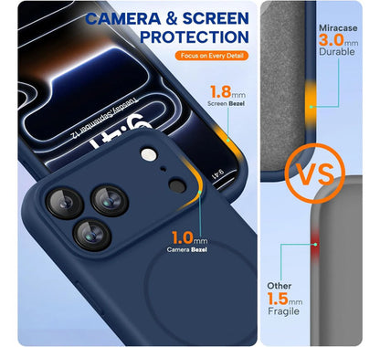 Funda Magnética Miracase Para Phone 17 Pro Azul Marino
