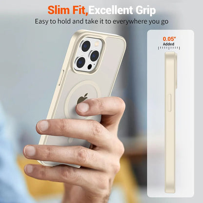 Funda Magnética Supfine Para iPhone 14 Pro Beige Lisa