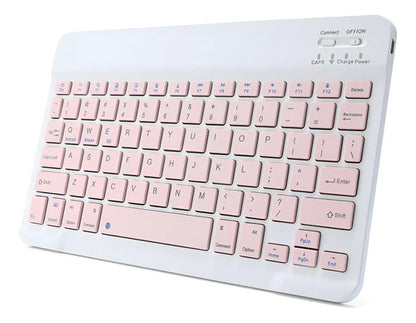 Teclado Bluetooth Ultra-delgado Recargable Rosa Rosa