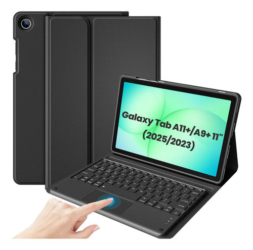 Funda Con Teclado Inalámbrico Para Galaxy Tab A11 & A9 Negro