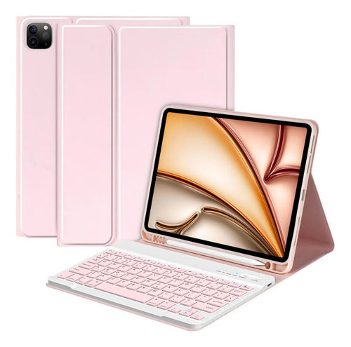 Funda Con Teclado Para iPad Pro M3 11  Rosa