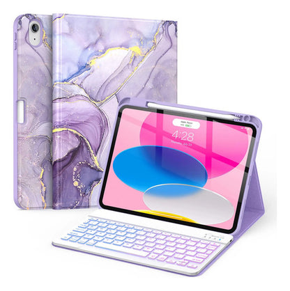 Funda Con Teclado Para iPad (a16) 11th/10th Gen Violeta