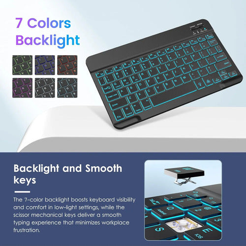 Funda Con Teclado Para iPad Air 11-inch Y Air 10.9 Inch Azul Marino