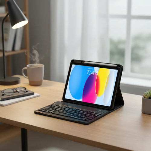 Funda Con Teclado Para iPad A16