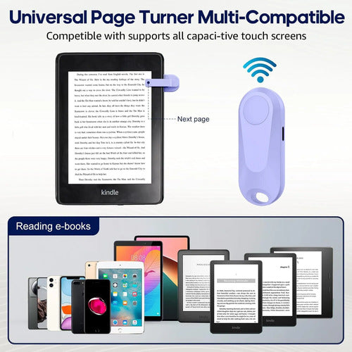 Control Remoto Datafy K2 Pasa Pagina Kindle Kobo Typec Negro Violeta