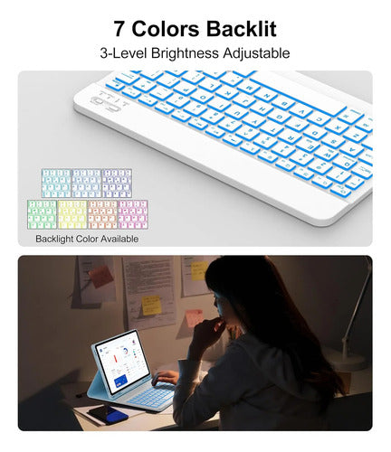 Funda Con Teclado Para Samsung Galaxy Tab S10 Lite/s10 Fe... Azul