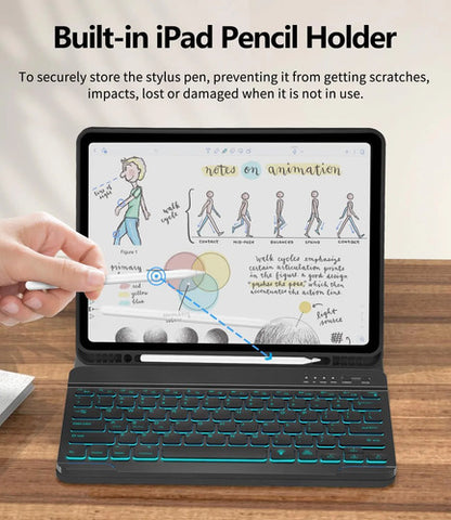 Funda Con Teclado Para iPad Air Y iPad Pro Negro