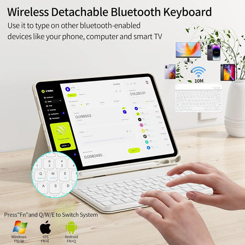 Funda Con  Teclado Para iPad Pro 11'' Gen Crema