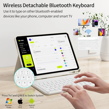 Funda Con  Teclado Para iPad Pro 11'' Gen Crema